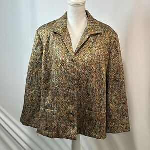 Jones New York Woman Blazer Size 22W‎ Tweed Colorful Career Jacket